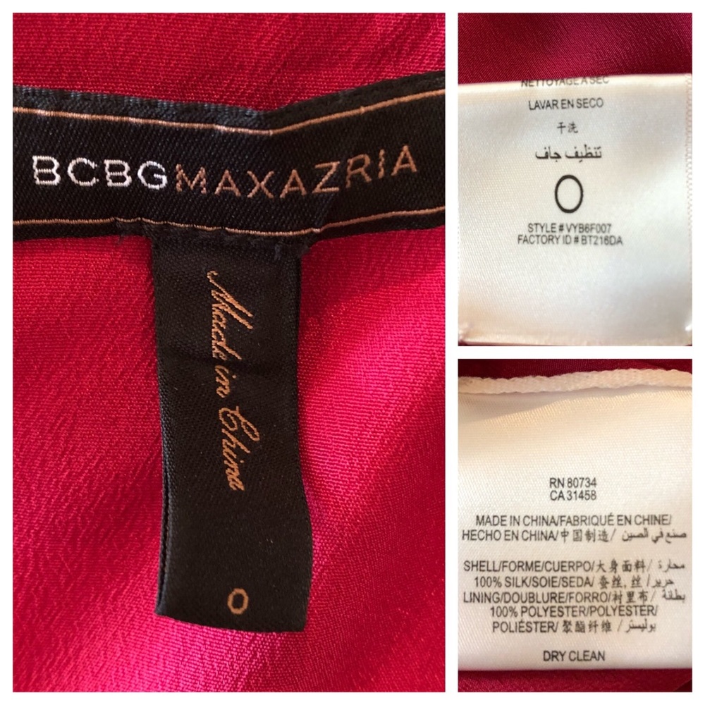 BCBGMaxAzria Silk Fuchsia Cocktail Dress LIKE NEW - Picture 5 of 7
